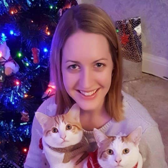 y Letby smiling while holding her two cats, Photo Credit: Ron Winter/X