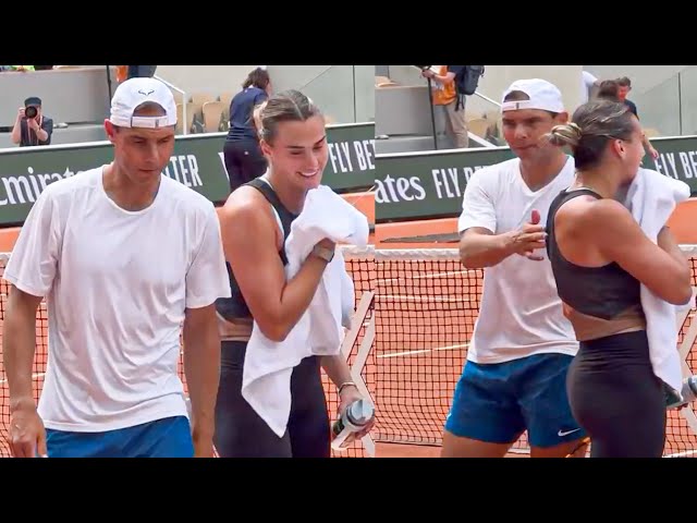 Rafael Nadal and Aryna Sabalenka Together on the Court - Roland-Garros 2024  - YouTube
