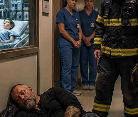 Biker Slept Outside His Son’s ICU Room for Nearly a Week — Until the Firefighter Who Saved the Boy Quietly