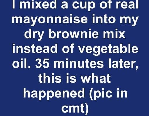 I mixed a cup of real mayonnaise into my dry brownie mix instead of vegetable oil. 35 minutes later, this is