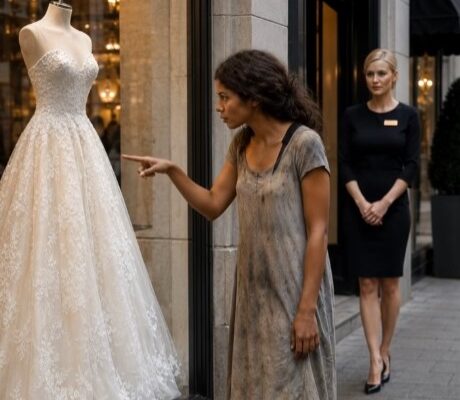 A homeless woman wanted to try on the most expensive dress in a bridal salon: people yelled at her and tried