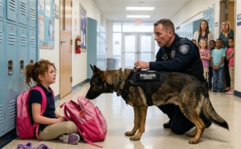 My Trained K9 Suddenly Lunged At A 7-Year-Old Girl Outside Her Classroom… Everyone Thought He Was Attacking