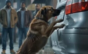 A stray dog wouldn’t stop clawing at a stranger’s locked trunk… and the crowd that gathered had no idea what