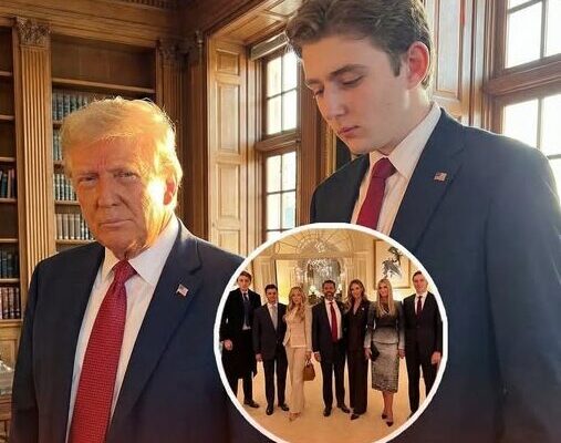 Donald Trump Offers Lighthearted Explanation for Barron Trump’s Height After New Family Photo Draws