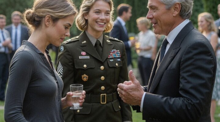 My sister pinned a sniper badge to her uniform at her engagement party and smiled as if she had earned it in combat. Then my father lifted a champagne glass and proudly announced to everyone, “This is the daughter who made me proud.”