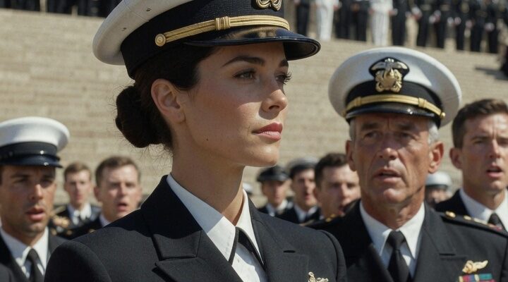 My brother received his Navy SEAL trident beneath a ceiling lined with flags while I stood quietly near the rear exit in a plain gray blazer. No one seemed to remember seeing me arrive, which suited me just fine.