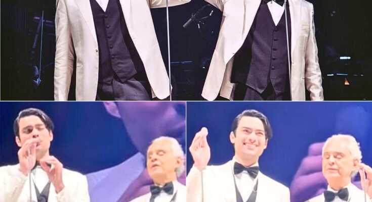 🎤 “Father and son… two generations, one voice!” An emotional moment as Andrea Bocelli performs a duet with his son Matteo Bocelli is melting hearts across social media. Standing side by side on stage, their voices blend beautifully, while Andrea’s proud l