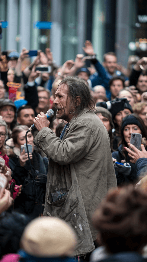 The Crowd Laughed, Then Fell Silent! When a homeless man took the stage and chose a legendary hit