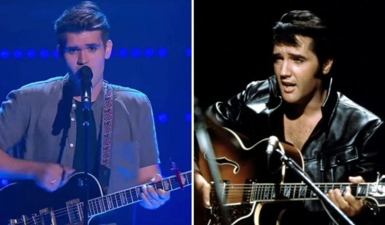 Elvis’ grandson auditions for The Voice and impresses the judges with his rendition of “Love Me Tender.”